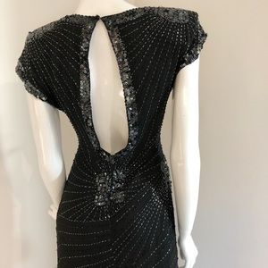 SOLD - VTG 1980’s Oleg Cassini Black Beaded Dress